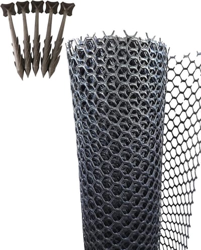 Gazonbeschermingsrooster - Bodemversteviger Bodemstabilisator - Oprit Gazon Kippenuitloop - Robotmaaier Compatibel - 13m x 10m - Zwart