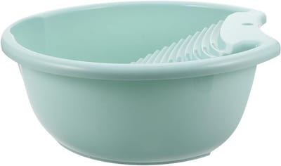 Handwasbak met Wasbord - Draagbare Kuip - Kleine Wasjes - Antislip Bodem - 37x34x13.5cm - Blauw