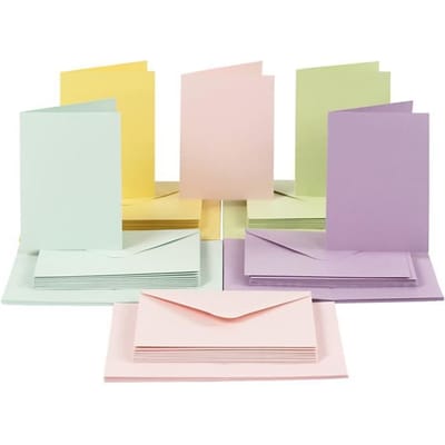 Creativ Company Kaarten & Enveloppen 10,5x15 cm Pastelkleuren 50 sets