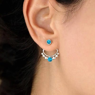 Nouveaux Boucles d'Oreilles Géométriques Triangulaires en Turquoise Mode Rétro Haut de Gamme Tendance Européen et Américain brown