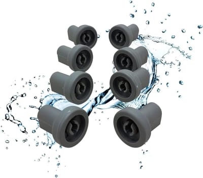 Vaatwasserwielen - Mandrollen reserve - Vaatwasser repareren - Eenvoudig te monteren - 8 stuks - Grijs