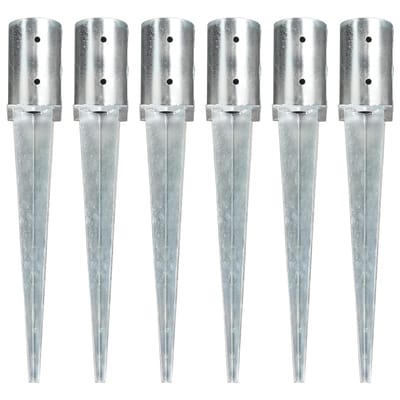 vidaXL - Grondpinnen - 6 - st - 8x61 - cm - gegalvaniseerd - staal - zilverkleurig