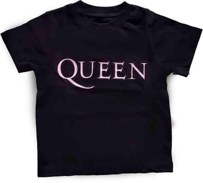 Queen - Pink Logo Kinder T-shirt - 12 maanden - Zwart