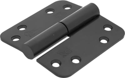 Kogelstiftpaumelle - Ronde hoeken - 89x89mm - Links - RVS Geborsteld - Zwart - SKG***