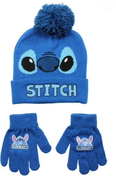 Stitch - Muts - Handschoenen - One Size - Lilo en Stitch - Kinder handschoenen - Disney - Winter kleding - Kleine cadeautjes - Cute - Blauwe Muts - Warme Muts - Blauw - Disney kleding - Disney Muts - Heren Muts - Dames Muts - unisex
