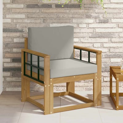 vidaXL - Buitensofa - Polyester - Wit - en - lichtgrijs