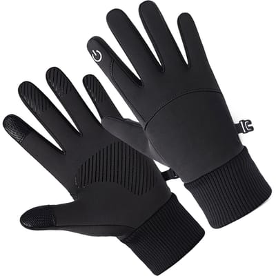 Winterhandschoenen Winddicht Touchscreen Antislip Zwart Warme Handschoenen voor Heren Dames Hardlopen Wandelen black