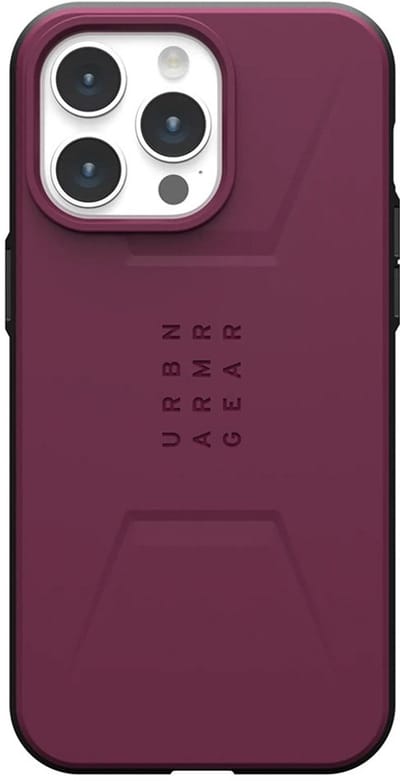 UAG - Civilian Mag geschikt voor iPhone 15 Pro Hoesje - bordeaux rood | bordeaux rood