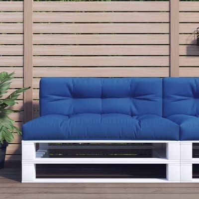 vidaXL - Palletkussen - 120x40x12 - cm - stof - koningsblauw
