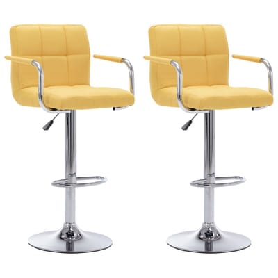 vidaXL - Barstoelen - 2 - st - stof - geel