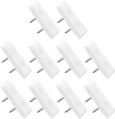 Plastic Vierkante Meubelfeetjes met Dubbele Spijkers (31mm) - 20 Stuks - Bescherming voor Stoelen, Banken en Meubels, Wit