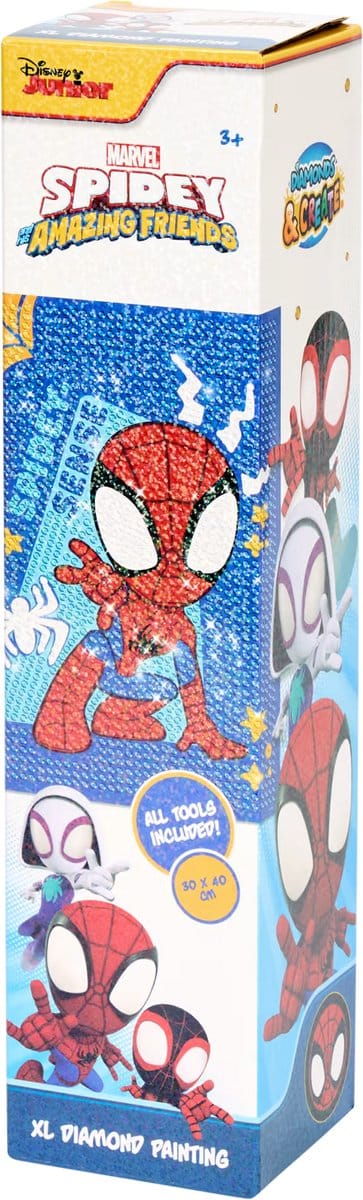 Spidey and His Amazing Friends XL diamond painting – 30 x 40 cm – groot knutselcanvas – vanaf 3 jaar – creatief hobbykunst – cadeau