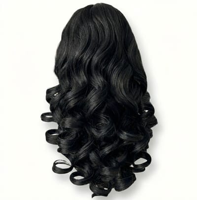 Zwart krullend paardenstaart haar extensie extensions dames clip in ponytail haarstuk volle curls natuurlijk ogend