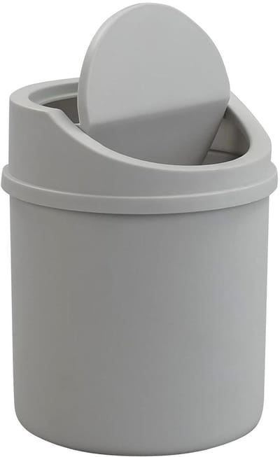 Mini Prullenbak - Kleine Vuilnisbak - Kleine Ruimtes - Met Deksel - 0.5 Liter - Grijs