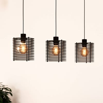 EGLO Segovia Hanglamp - E27 - 88 cm - Zwart - Staal/Hout