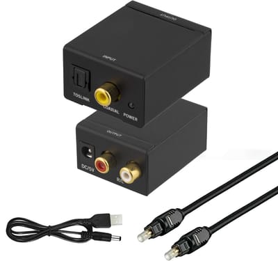 Delmark Digitaal naar Analoog Audio Converter - Toslink naar RCA - Coax naar RCA - Geschikt voor TV, Versterker & Soundbar