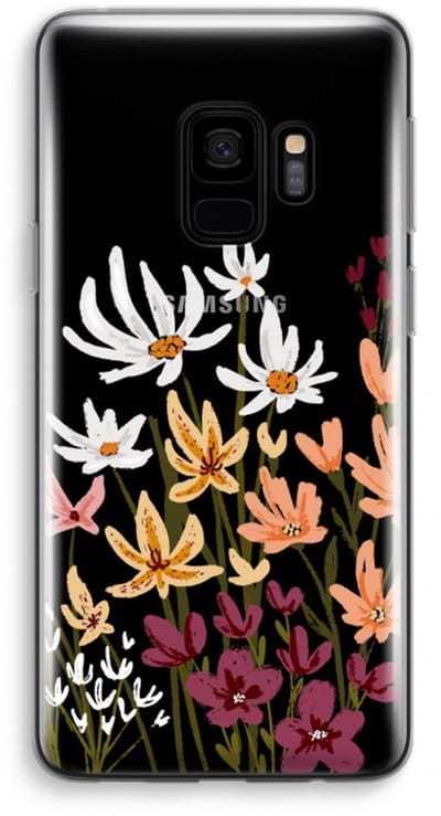 Case Company® - Hoesje geschikt voor Samsung Galaxy S9 hoesje - Painted wildflowers - Soft Cover Telefoonhoesje - Bescherming aan alle Kanten en Schermrand