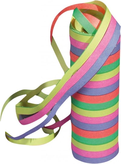 30x Serpentine 5 kleuren (4 m ) - Carnaval festival optocht feest party serpentine