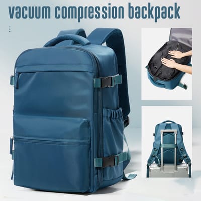 Handbagage 40x30x20 Blauw - Vacuum Rugzak - Underseater Tassen - Reistas - Handbagage koffer - Handbagage tas - Reistas Handbagage - Handbagage Rugzak - Reis Rugzak Handbagage - Vacuum rugzak handbagage - 50 liter - GoTRVLGo