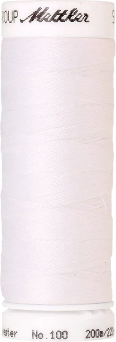 Amann Mettler Seralon Naaigaren – White (2000) – 200 m – No. 100 – 100% Polyester – Per Stuk