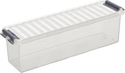 Sunware - Q-line opbergbox 1,3L transparant metaal - 27 x 8,4 x 9 cm