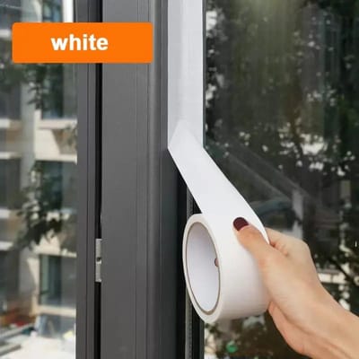 Ruban d'étanchéité pour fenêtre coupe-vent, bande d'étanchéité auto-adhésive, ruban adhésif résistant à la poussière et à l'eau, coupe-froid pour porte 5cm&10M blanc