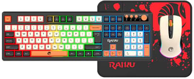 Gaming Toetsenbord en Muis Set – RGB Verlichting – 104 Toetsen – Bedraad USB – Multimedia Toetsen & Volume Knop – Inclusief Mousepad – Zwart