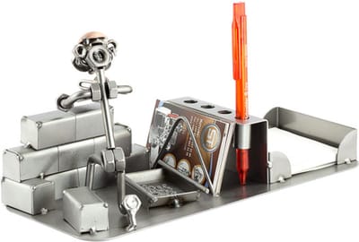 Metalen bureau Set METSELAAR- Bureau accessoires Set - moeren en bouten - Office Desk Organizer Set - handgemaakte bureau set - Manager Gift - verjaardagscadeau