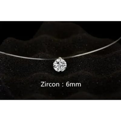 Moissanite Diamant S925 Zilver Onzichtbare Transparante Vislijn Sleutelbeen Ketting Ketting Dames Sieraden black