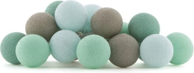 Cotton Ball Lights - LED lichtslinger voor binnen - Handgemaakt en Fairtrade - 20 lampjes - Mint