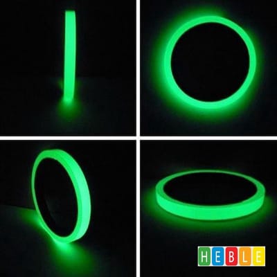 ***3 rollen lichtgevende glow in the dark tape 3 meter totaal 9 meter 15mm Veiligheid tape - Zichtbaar in het Donker - van Heble® ***
