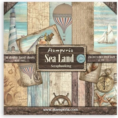 Stamperia - Sea Land 8x8 Inch Paper Pack (SBBS101)