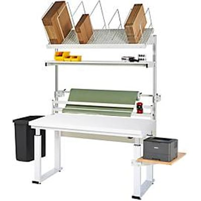 Rau inpaktafelsysteem 04 Werkbank serie adlatus 600, B 1500 x D 900 x H 740-1140 mm, HPL blad, tot 600 kg