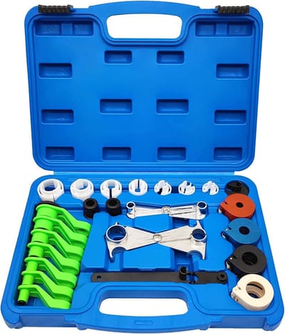 Gereedschapset Snelkoppeling - Leidingontkoppelset - Auto Onderhoud - 25 Delig - In Koffer - Blauw