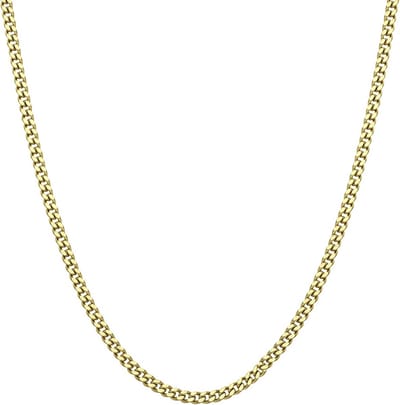 Lucardi Unisex Ketting gourmet schakel - Echt Zilver - Ketting - Cadeau - 45 cm - Goudkleurig