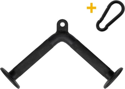 MIRO® Tricep Bar - Pushdown - Fitness - Krachtstation - Staal - + Karabijnhaak - Zwart
