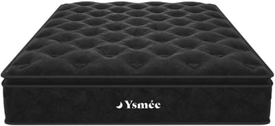 Vente-unique Matras met pocketveren en geïntegreerd dekmatras 140 x 190 cm dikte 28 cm - BLACK DREAM van YSMÉE L 190 cm x H 28 cm x D 140 cm