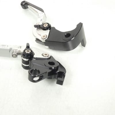 Levier frein droit Sifam pour Moto Honda 1000 Cb Ra Abs 2008 à 2016 alu CNC noir argent / paire Neuf