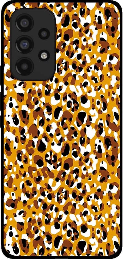 Smartphonica Telefoonhoesje voor Samsung Galaxy A53 5G met panterprint - TPU backcover met luiaardprint - Bruin geschikt voor Samsung Galaxy A53 5G