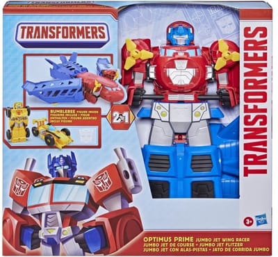 Transformers - Optimus Prime Jumbo Jet met hommel racen auto van 11 cm - 3 jaar - 38 cm