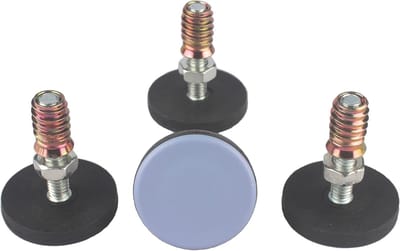 Meubels Leveler PTFE (Teflon) Bodem (50 mm Grote Basis 3/8-16,4 Pack), Draad Schacht Aanpassen Pads, Tafel/Stoel/Kast/Sofa Medium Verstelbare Benen Nivellering, Moeren Installatie en