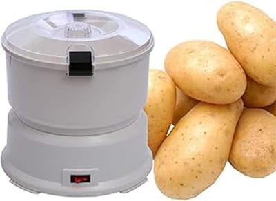 Elektrische Aardappelschilmachine - Automatische Dunschiller - Snel Groenten Schillen - 2-in-1 Functie - 1kg Capaciteit - Wit