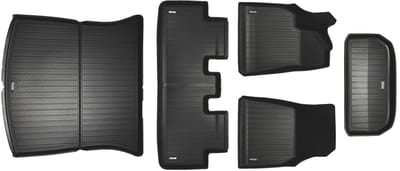 Tesla Model Y rubber matten Juniper 2025+ – All Weather, complete set inclusief Frunkmat Interieur Accessoires