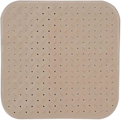 Antibacteriële antislip douchemat met zuignappen - 54 x 54 cm - Grijs met rozengeur - Wasbaar op 60 graden