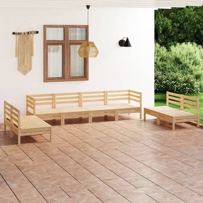 vidaXL - 8-delige - Loungeset - massief - grenenhout