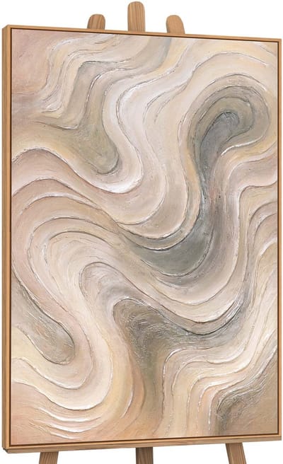Canvas schilderij handgeschilderd gentle current abstract – YS-Art Gallery – Luxe wanddecoratie voor woonkamer – Modern schilderij voor slaapkamer en hal