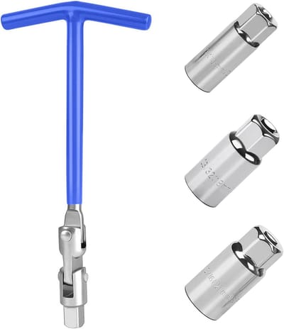 Universele Bougiesleutel Set 16 mm/18 mm/21 mm - Bougie Verwijder Tool T-Bar Sleutel voor Auto en Motor, Handig en Duurzaam