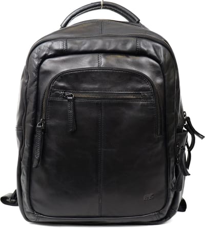 Bear Design Mace Leren Laptoprugzak - 15,6 inch - Zwart