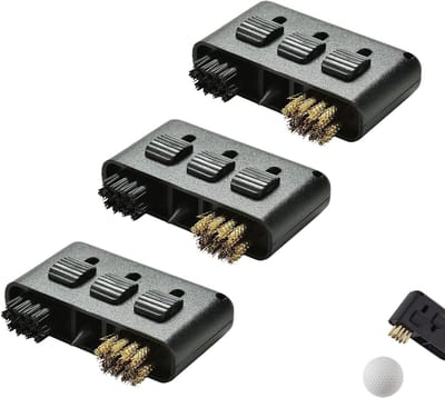 Golfclub Borstel - Club Reiniger - Golfbaan Onderhoud - 3-in-1 Reiniging - Compact Set - Zwart