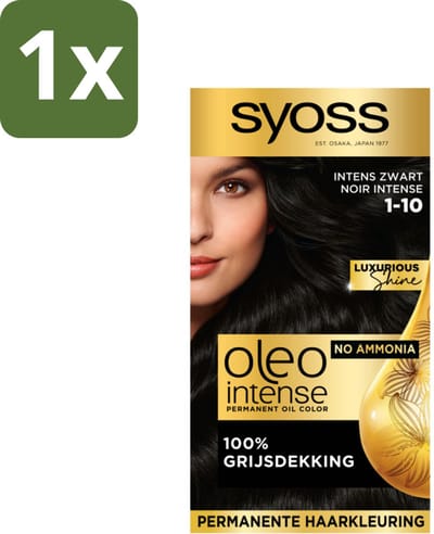 Syoss Oleo Intense - Haarverf - 1-10 - Intens Zwart - 115ml
